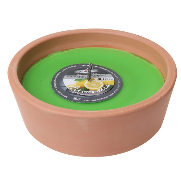 Outdoor-Kerze, Ø: 18,5 cm, apfelgrün, Duft: Zitronella