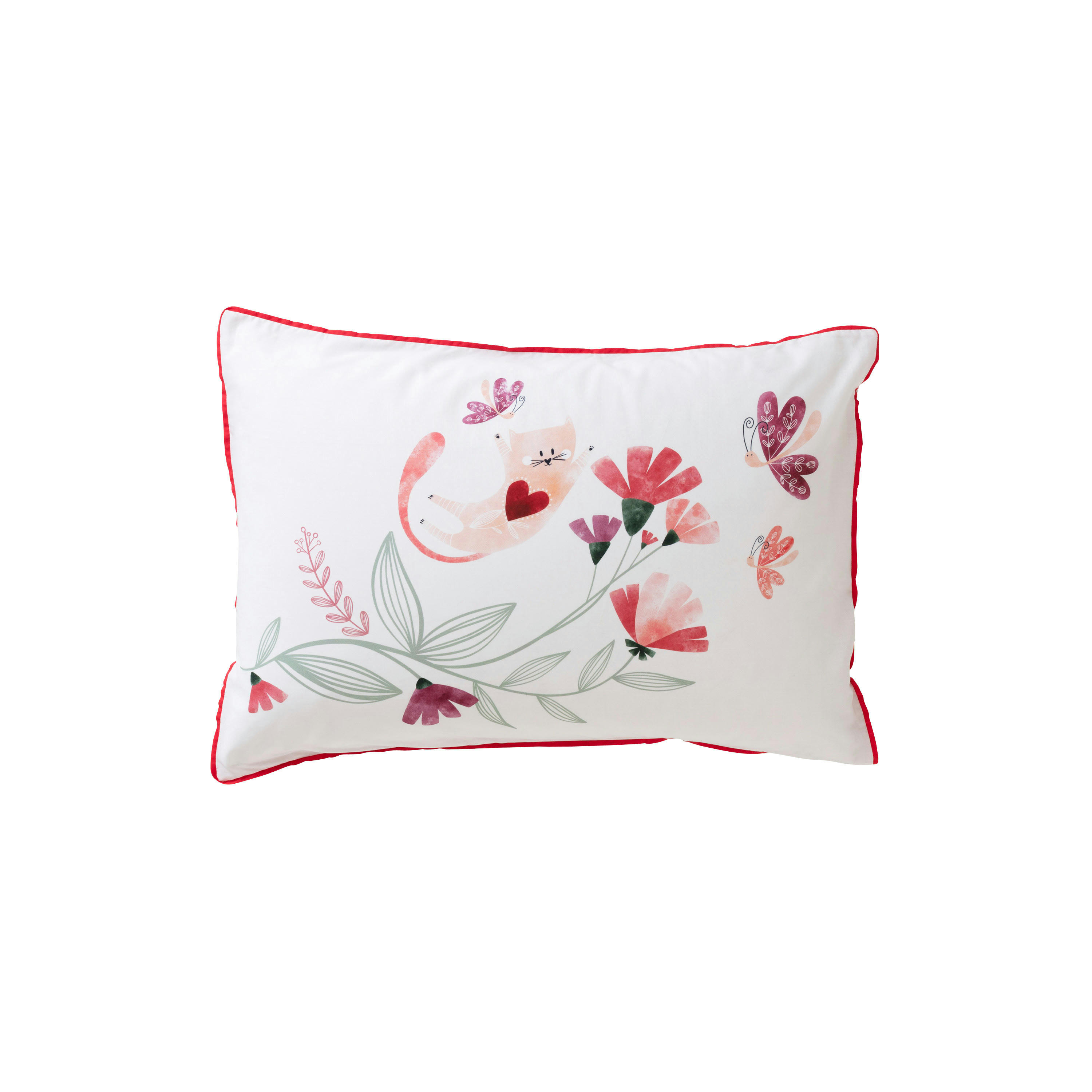 MESREVES - Taie d'oreiller rectangulaire imprimé rose 50 x 70 cm