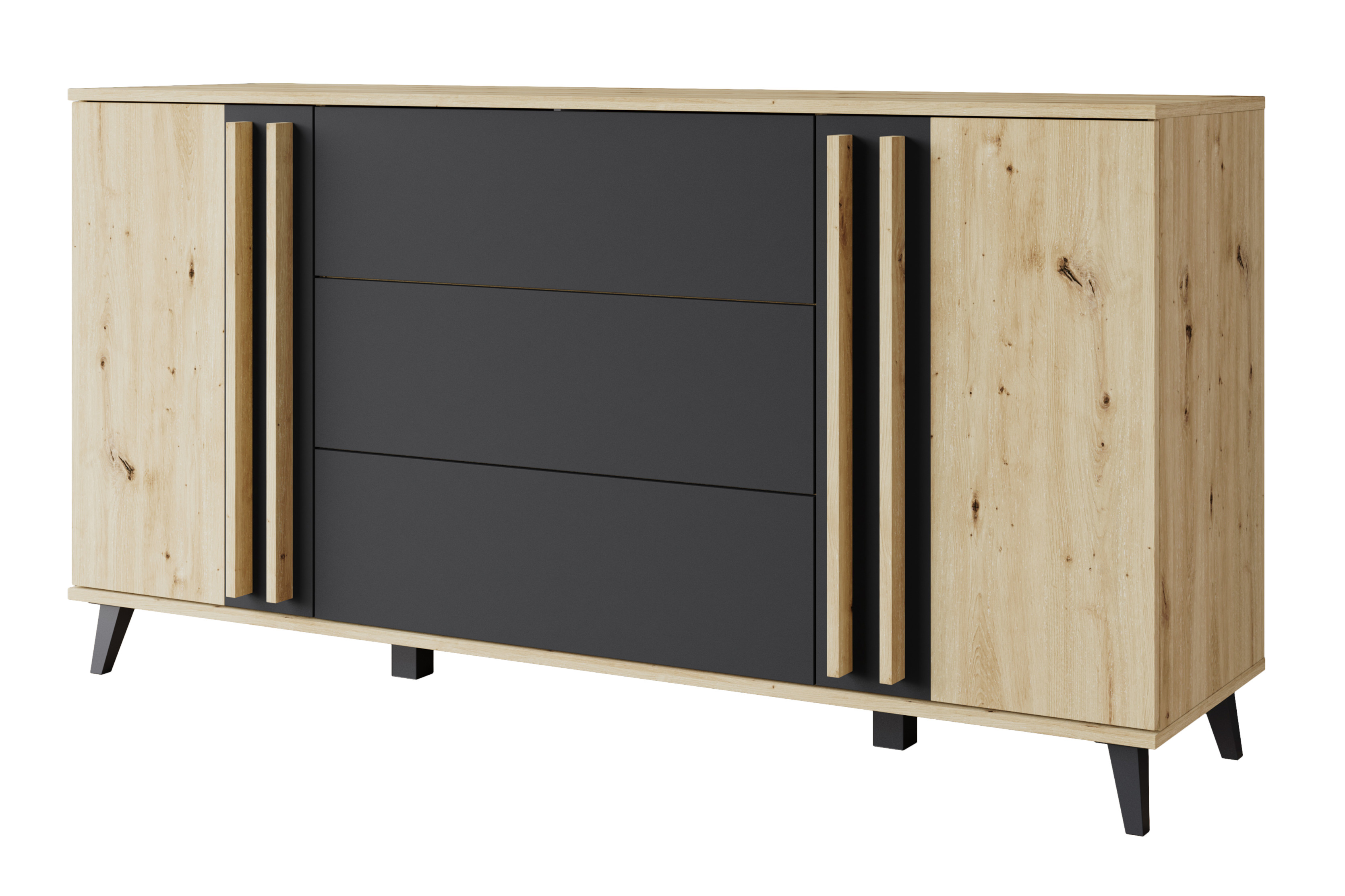 Komoda HURON 150 cm dąb artisan/czarny