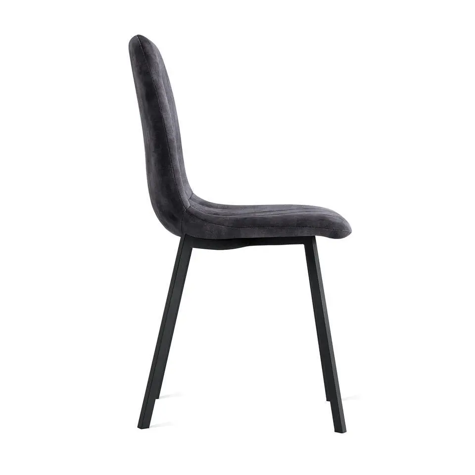 2x Eetkamerstoel Minsk Fluweel Donkergrijs