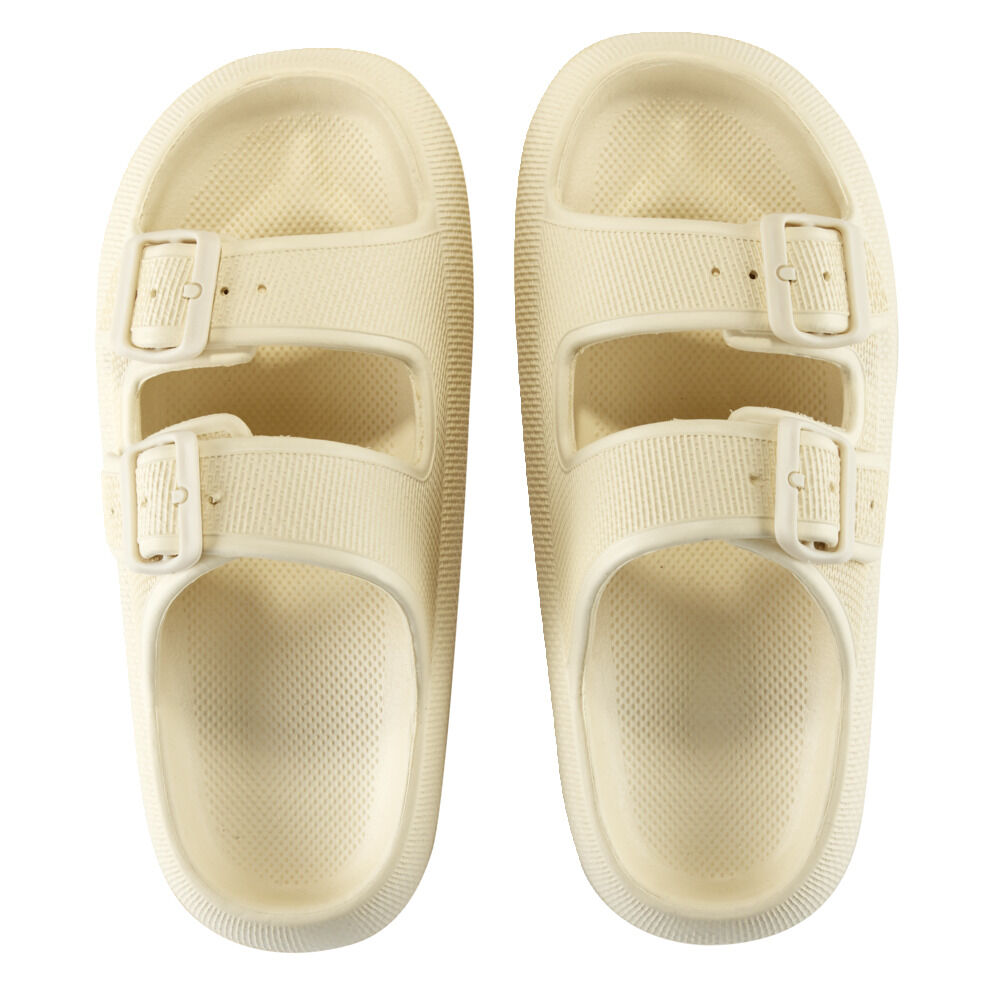 Sandales unisex 2 brides plastique beige T40/41