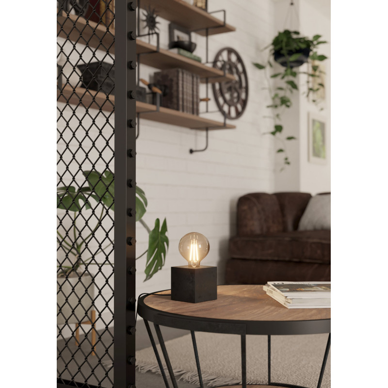 Lampe de table Prestwick 2 noire E27 40 W EGLO