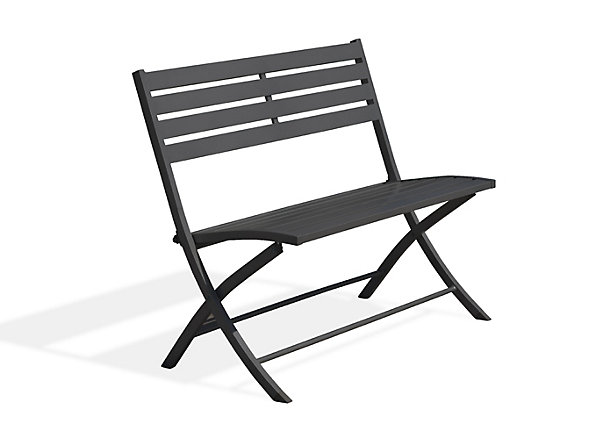 Banc de jardin pliant Marius aluminium noir l.95 cm City Garden