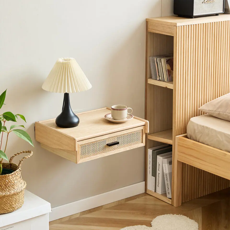 Zwevend Nachtkastje van Hout met Lade