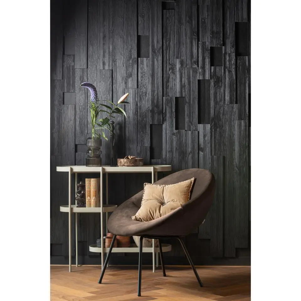 WOOOD Sidetable Noan - Hout/Metaal - Beige - 80x90x28