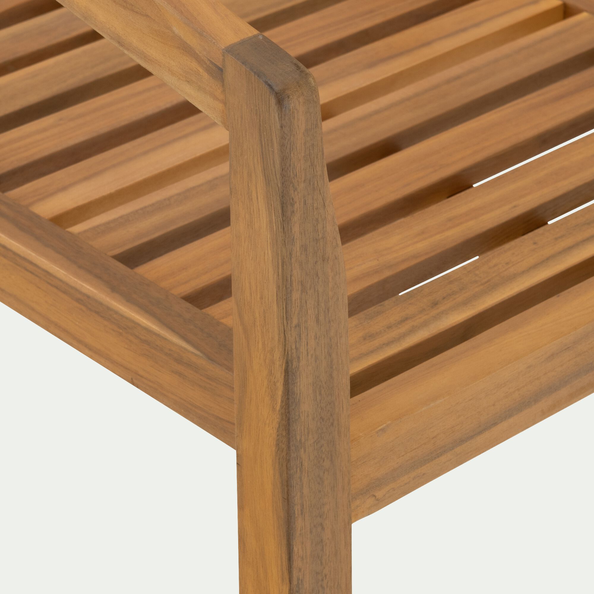 GARLABAN - Chaise de jardin avec accoudoirs en acacia avec coussin - bois clair