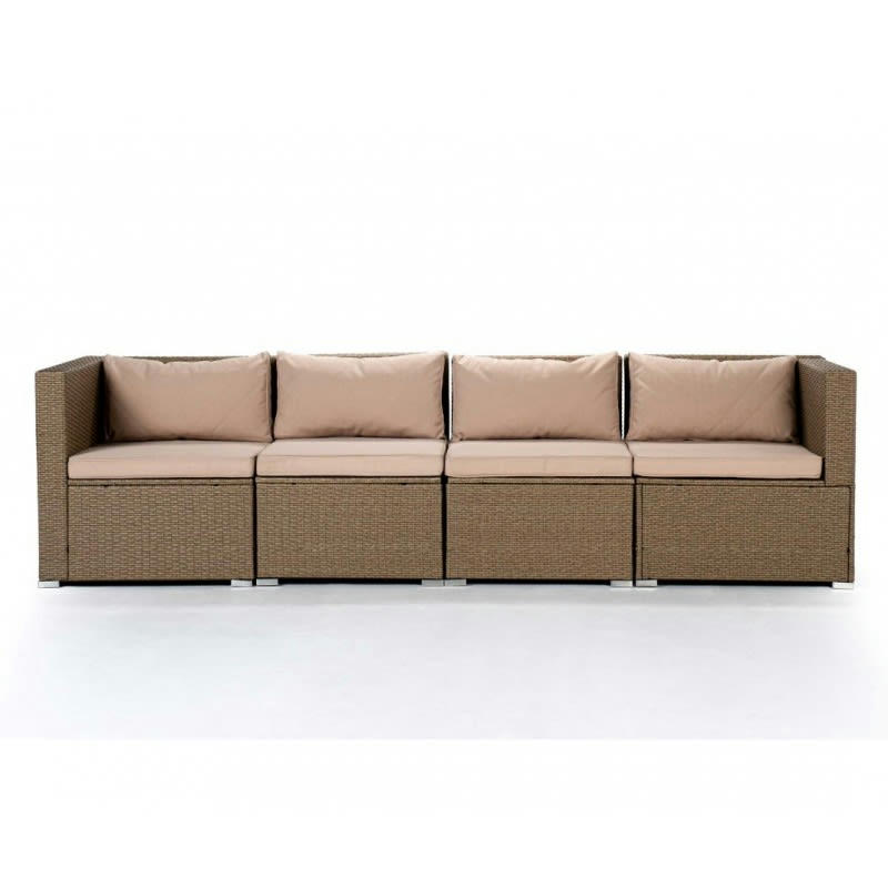 BAHAMAS - Ensemble de canapé de jardin beige 4 places