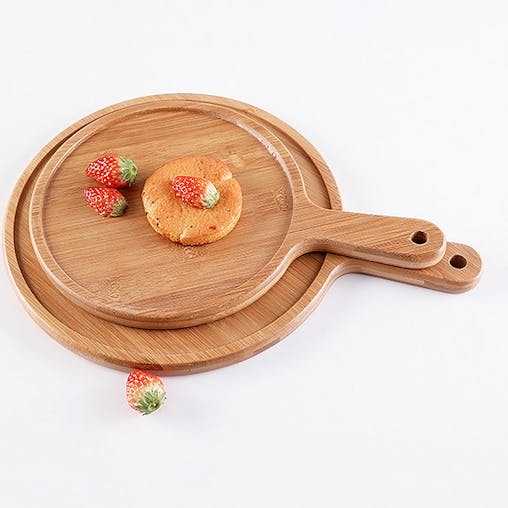 SOGA 2X Premium Blonde Wooden Serving Tray Paddle with Handle 11 inch