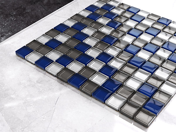 Mosaïque en verre sur filet pour salle de bain ou cuisine 30 cm x 30 cm - Ramones