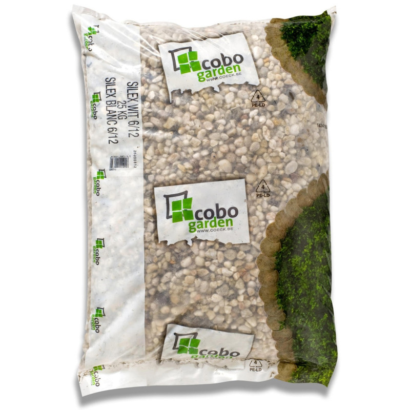 Gravier Silex beige, blanc et gris 6-12 mm 25 kg COBO GARDEN