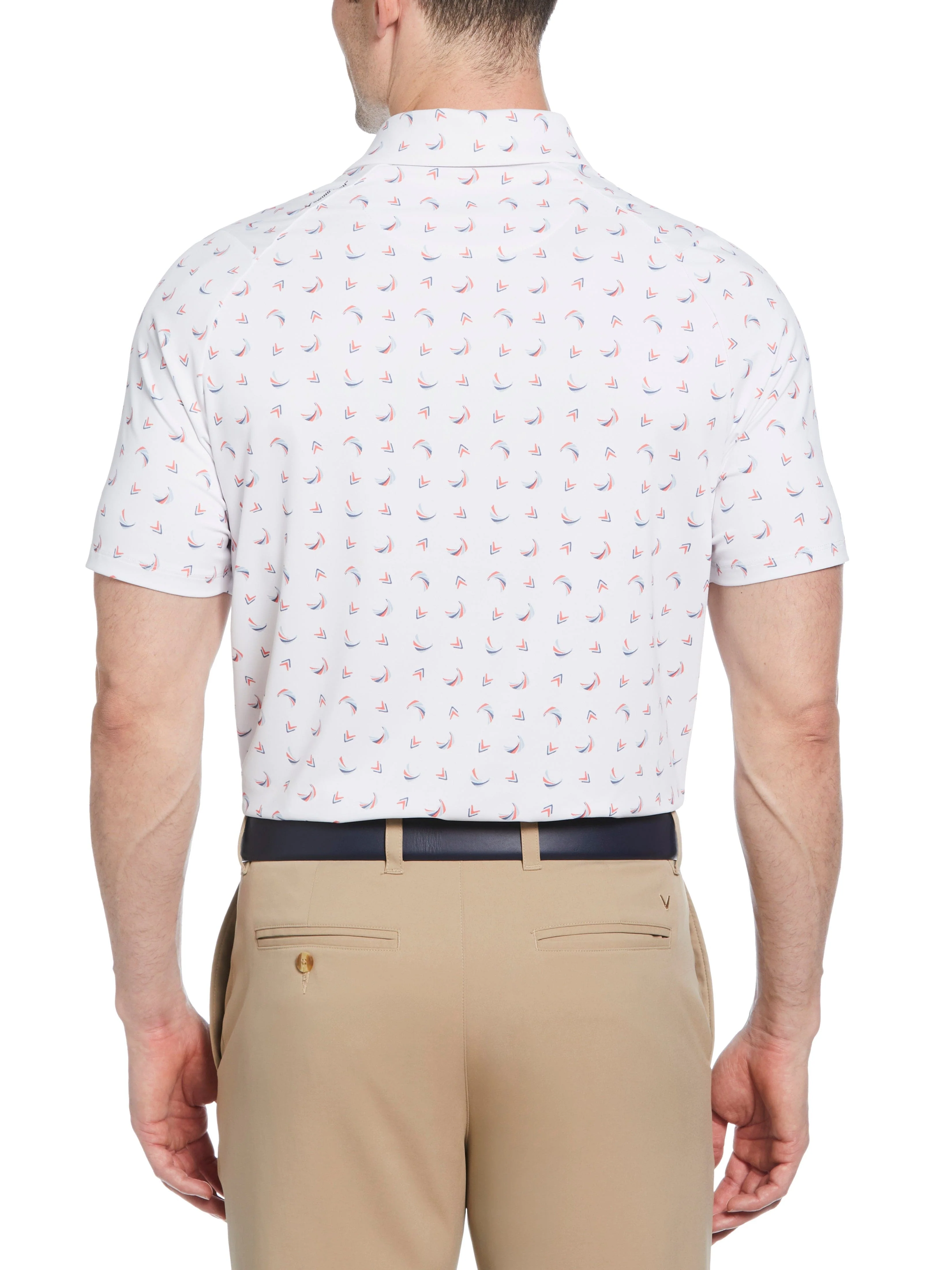 Mens Abstract Chevron Print Polo