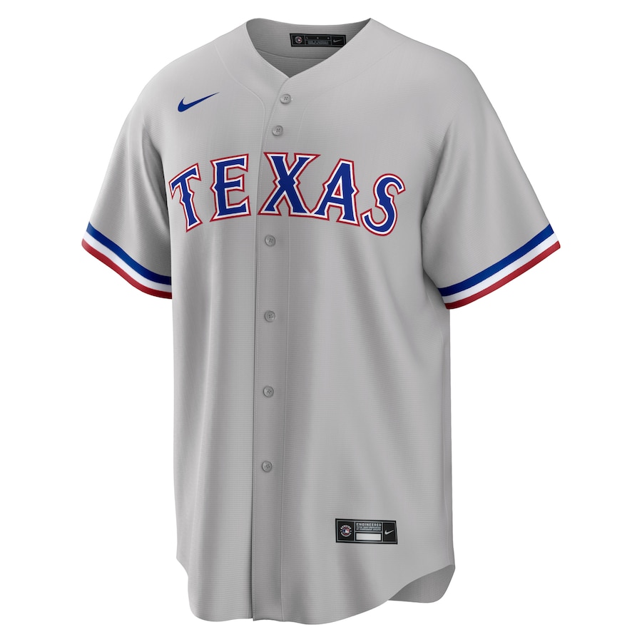 Texas Rangers Nike Road Replica Team Jersey - Gray
