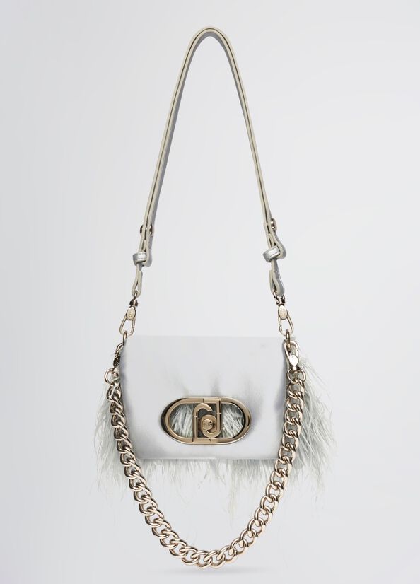 Borsa LaPuffy piccola con piume