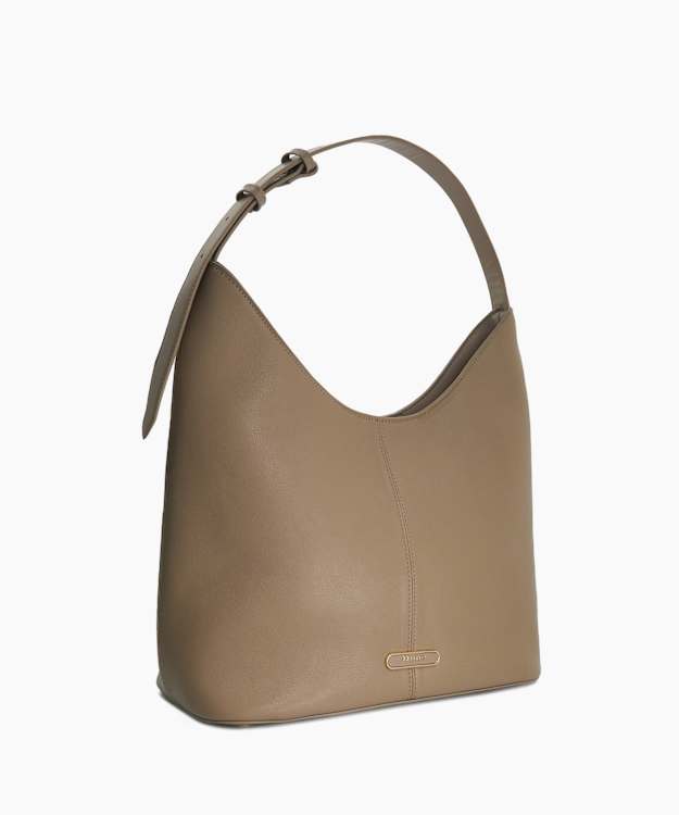Delightfully Taupe - Leather Shoulder Bag