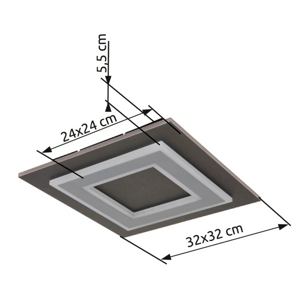 Deckenleuchte »JAYDEN«, 32 x 32 x 5,5 cm, inkl. Leuchtmittel, 24W, 3000K