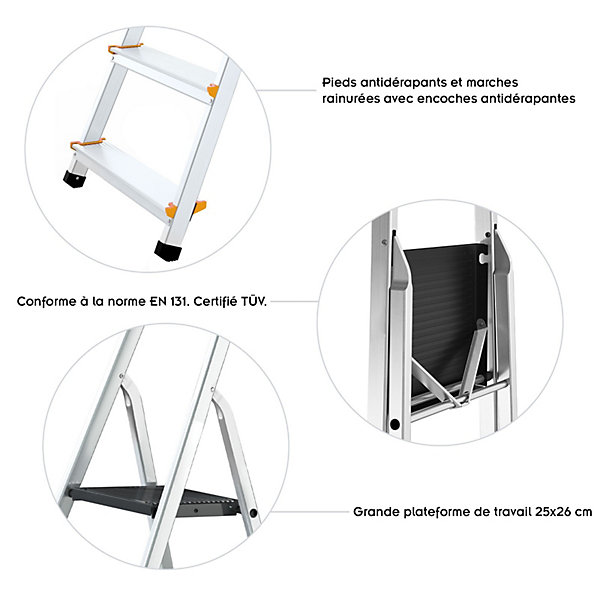 Escabeau Professionnel En Aluminium 8 Marches