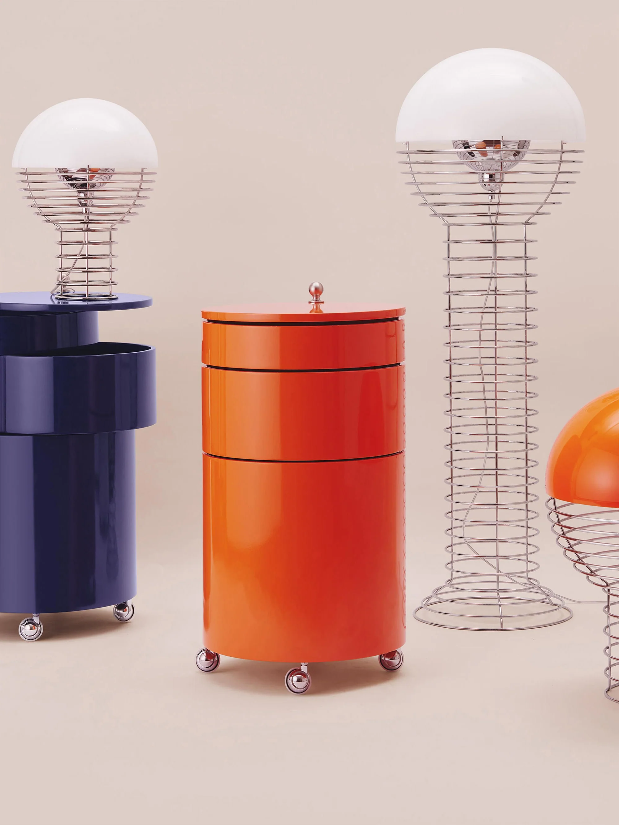 Runder Rollcontainer Barboy, Design Verner Panton