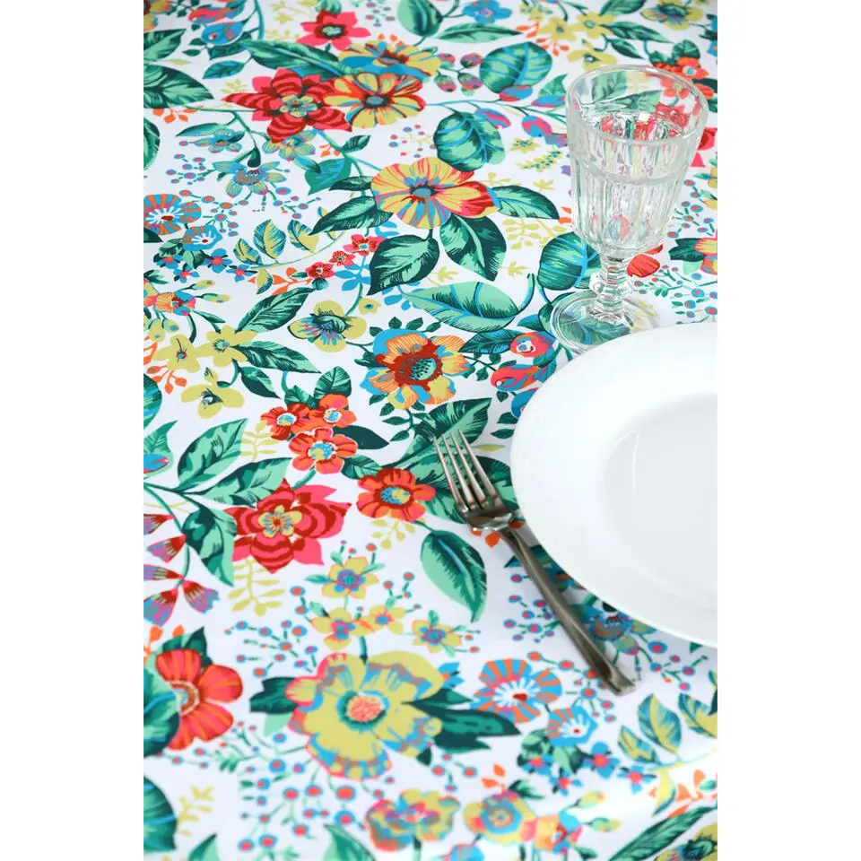 Stof Textiles Tafelkleed - 145 x 240 cm - bloemen Tafellaken