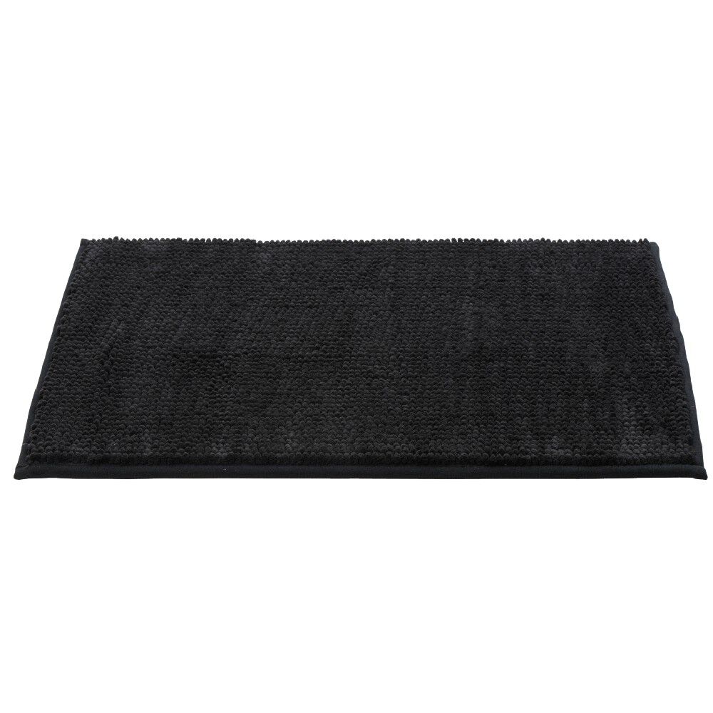 Tapis de salle de bain chenille noir 45x65cm