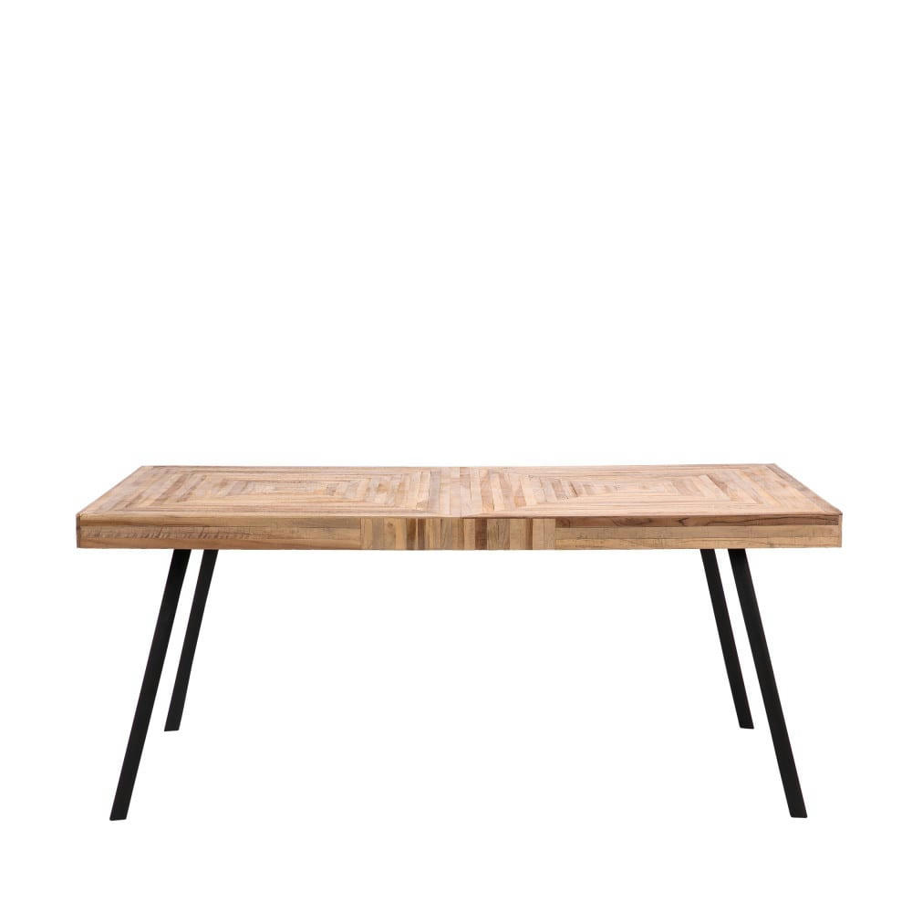 PAMENANG - Table à manger en métal et teck recyclé 180x90cm bois