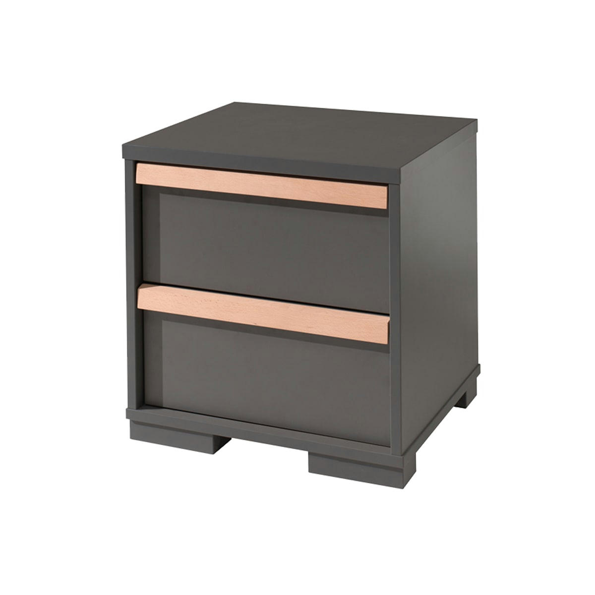 LONDON - Table de chevet 2 tiroirs anthracite