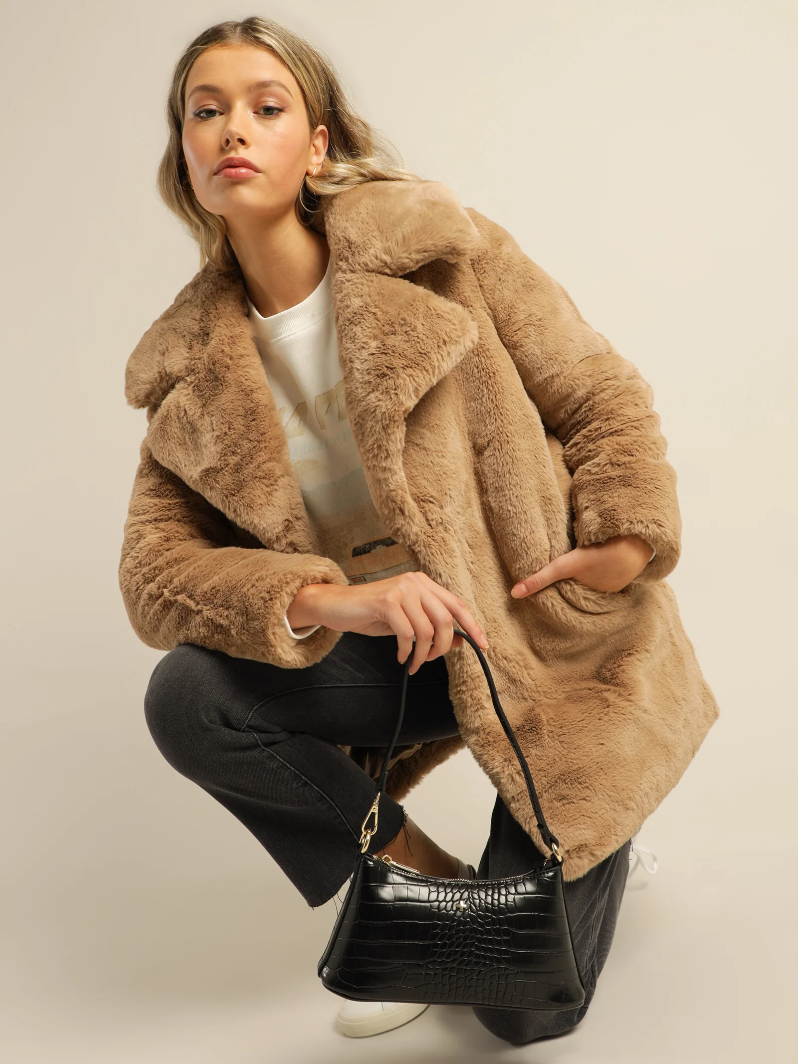 Minimalist Faux Fur Jacket