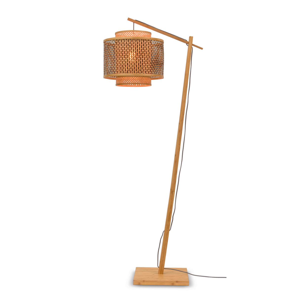 GOOD&MOJO vloerlamp Bhutan - bruin - Ø40cm