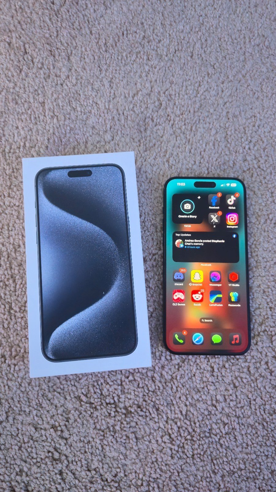 Apple iPhone 15 Pro Max Factory Unlocked (93% Batt) Blue Titanium 256GB