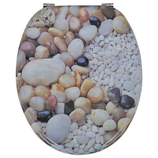 NNEVL Toilet Seats with Hard Close Lids MDF Pebbles