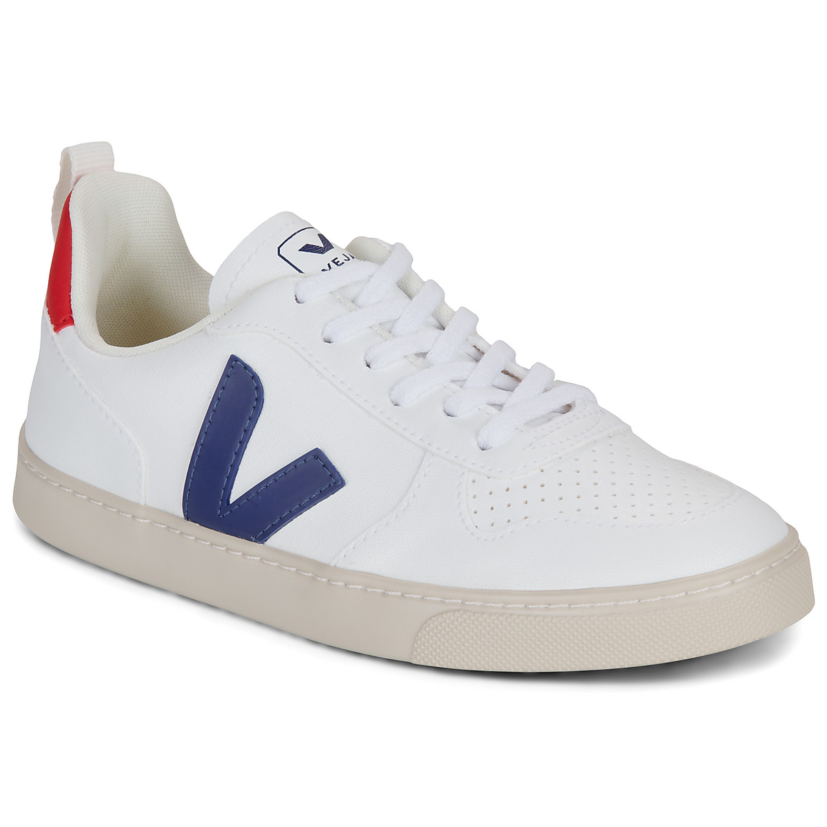 Veja - SMALL V-10 - White / Blue / Red