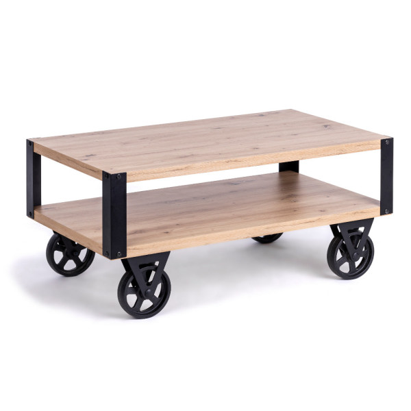 Stolik kawowy na kółkach 110cm quattro nowoczesny artisan