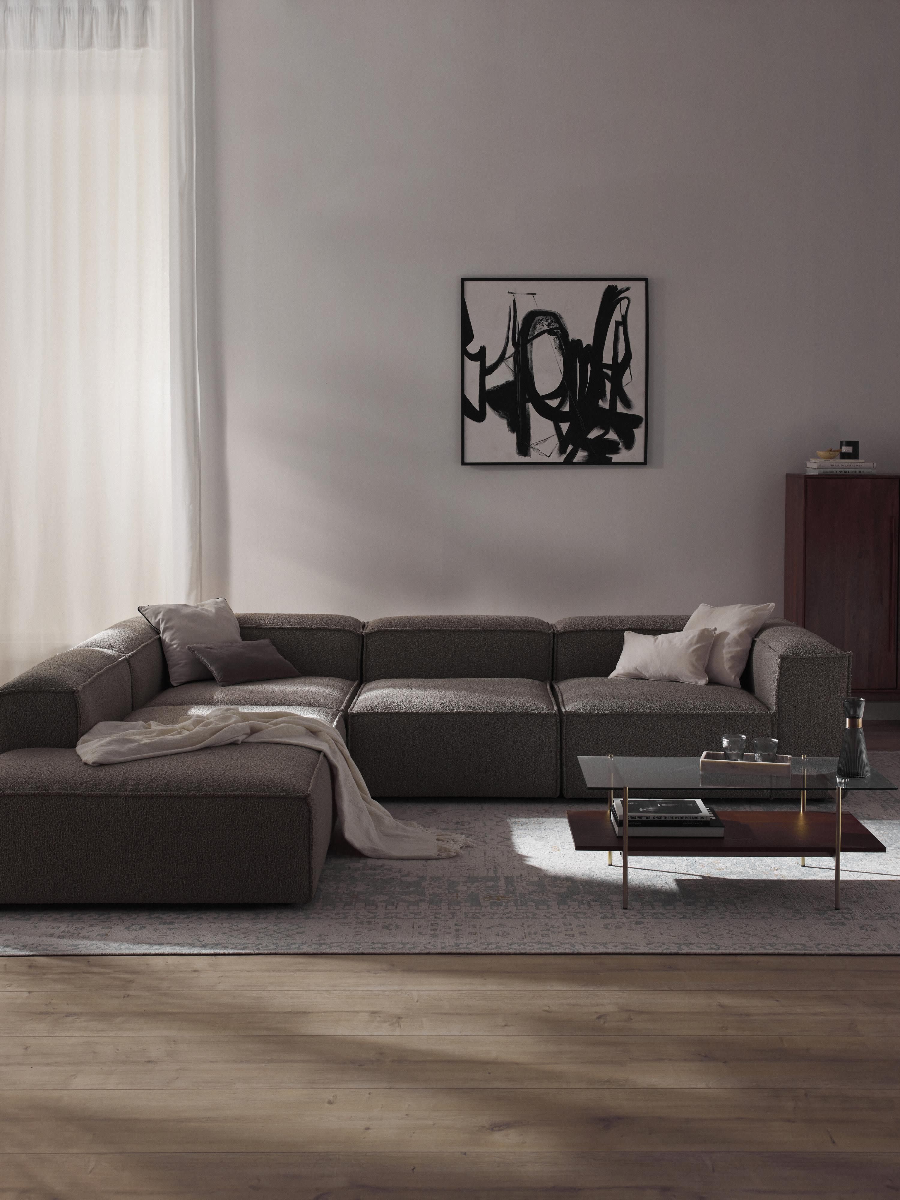 Modulares XL-Ecksofa Lennon (4-Sitzer) aus Bouclé