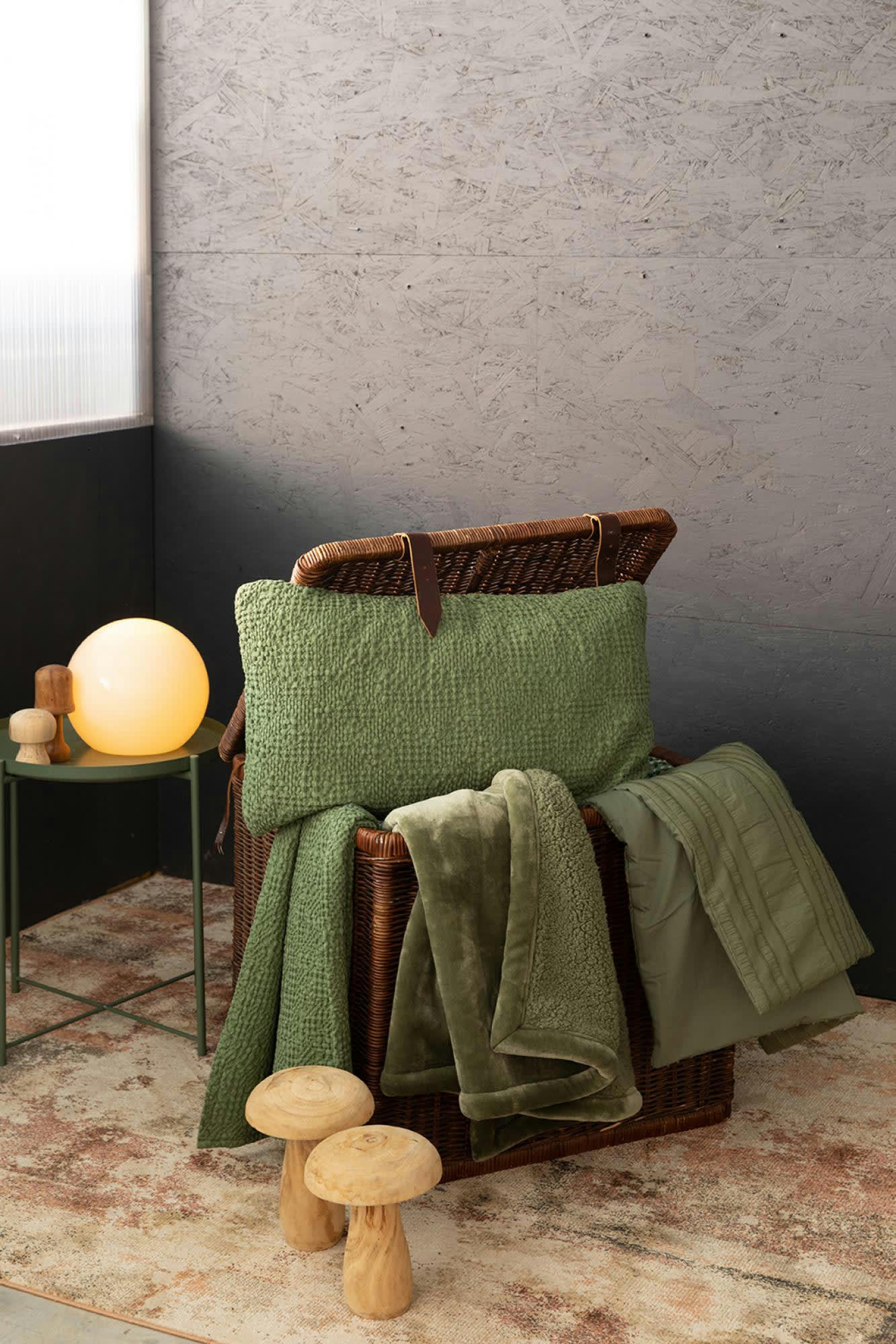 TANA - Plaid stonewashed  en coton amande 140 x 200