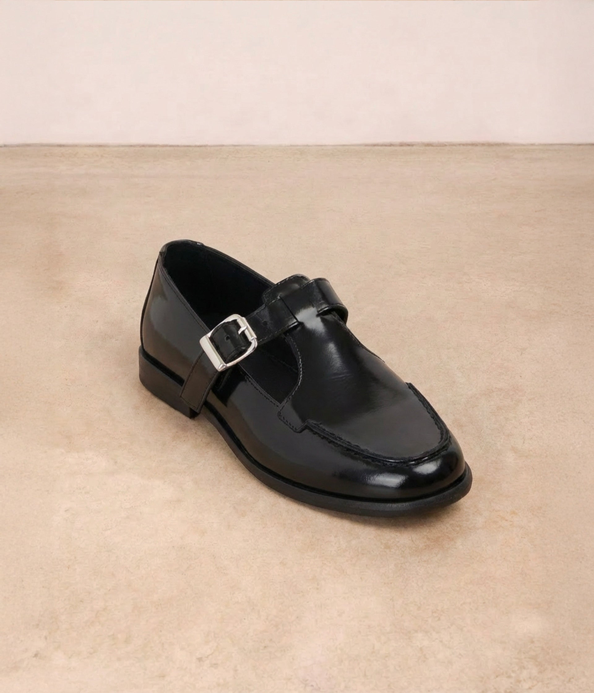 Mocassins en cuir noir Amélie