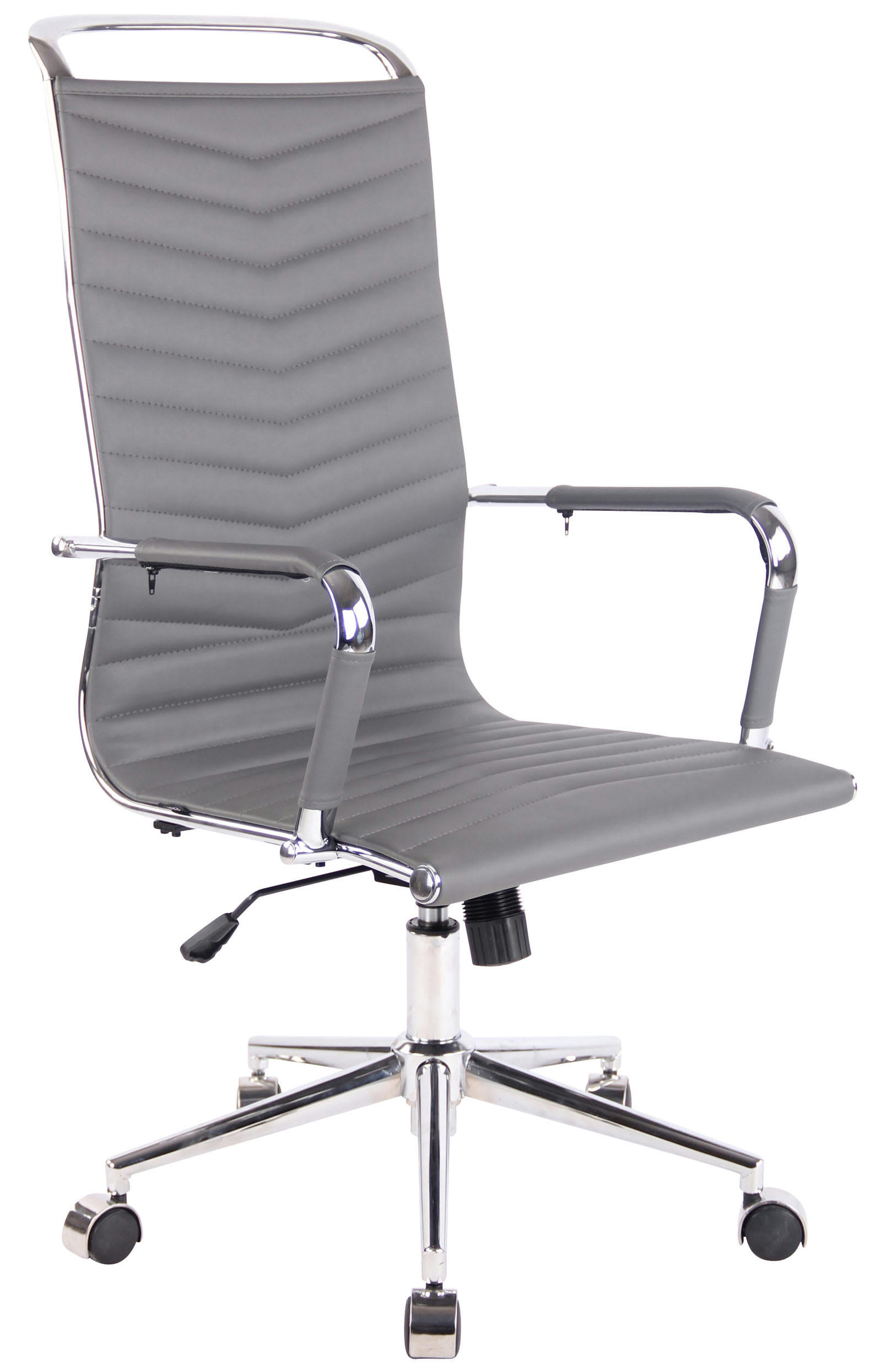 BATLEY - Chaise de bureau réglable pivotante en similicuir Gris