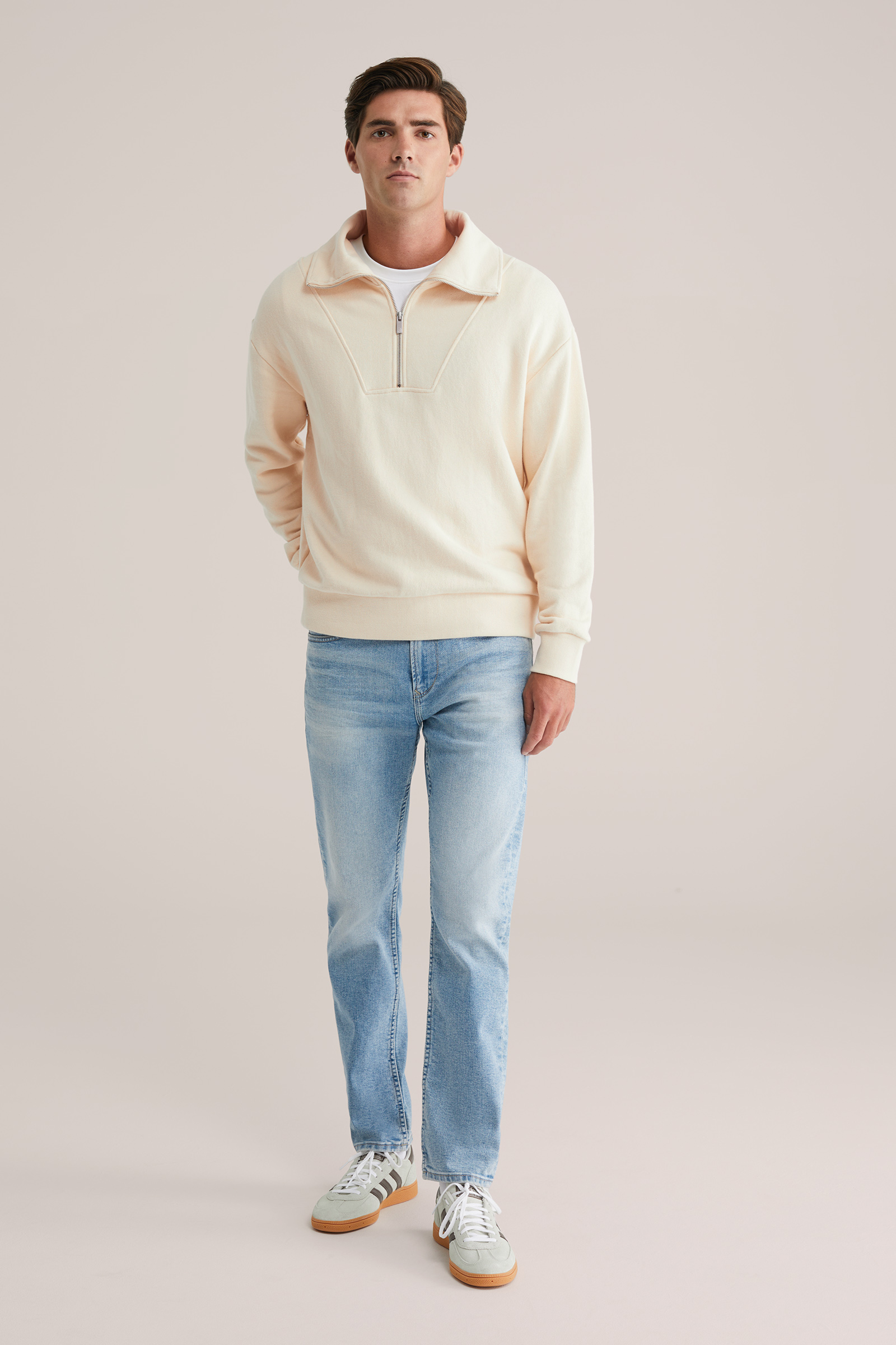 Heren Regular fit trui met quarter-zip