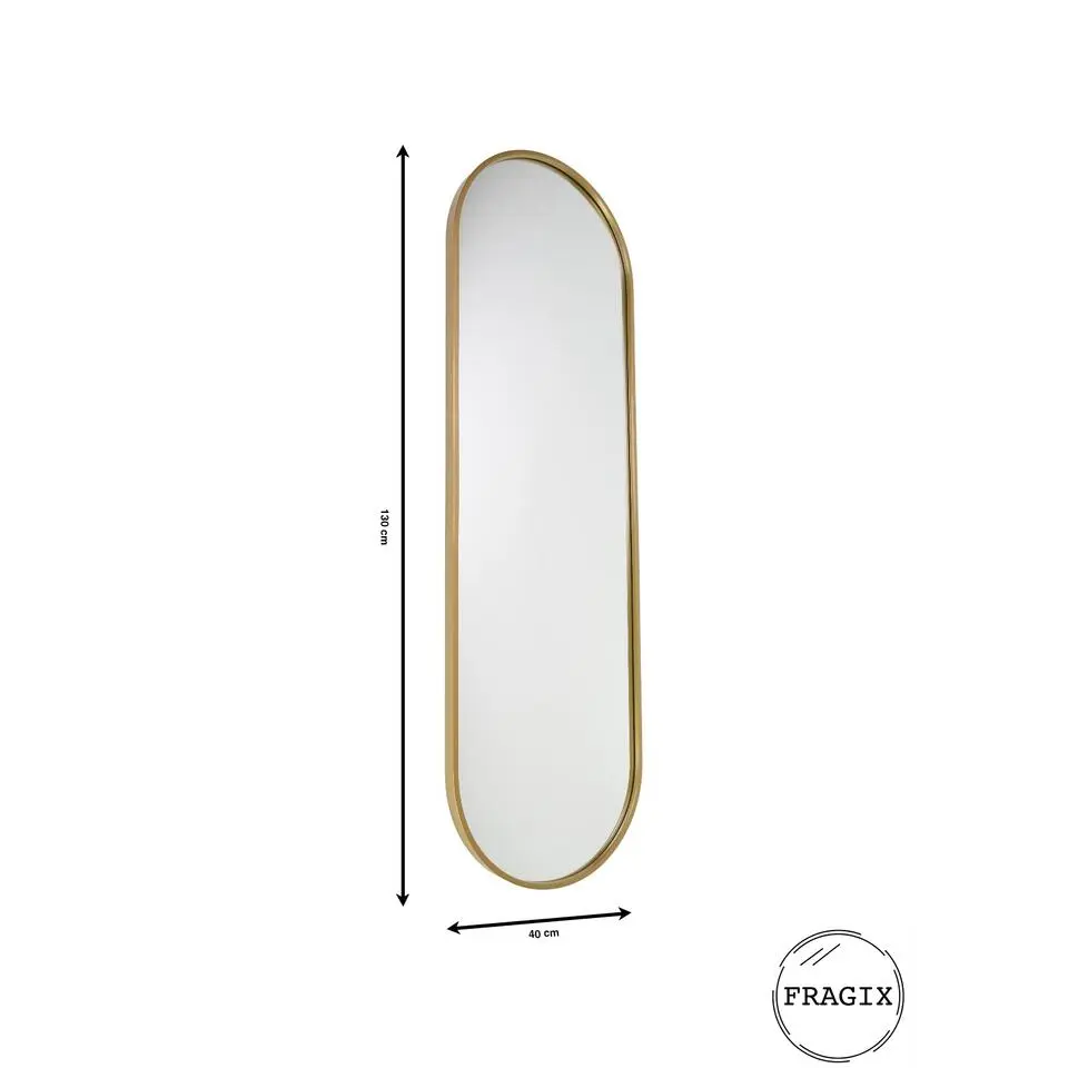 Fragix Boston Passpiegel Ovaal - Goud - Metaal - 130x40