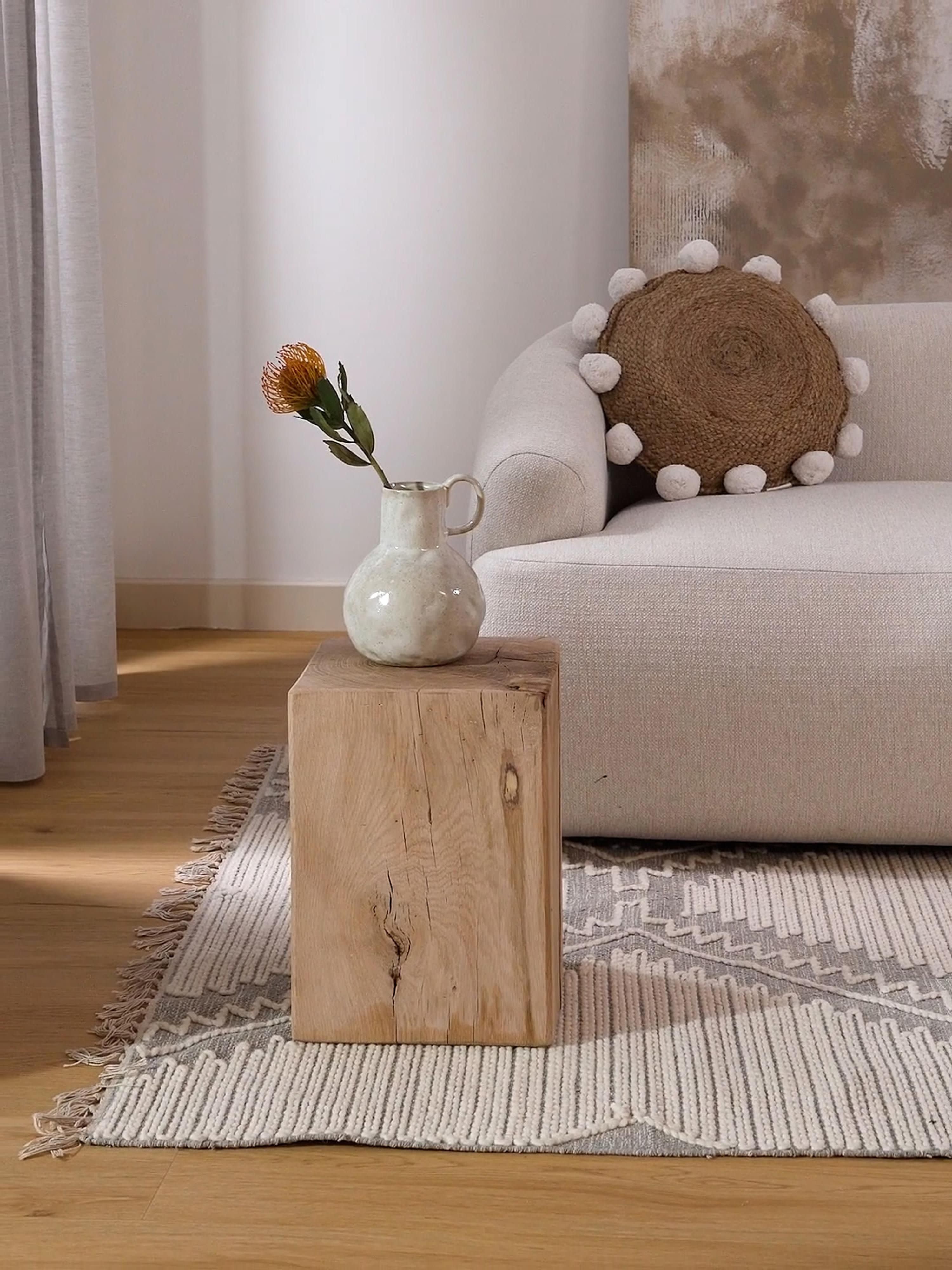 Hocker Block aus Eichenholz