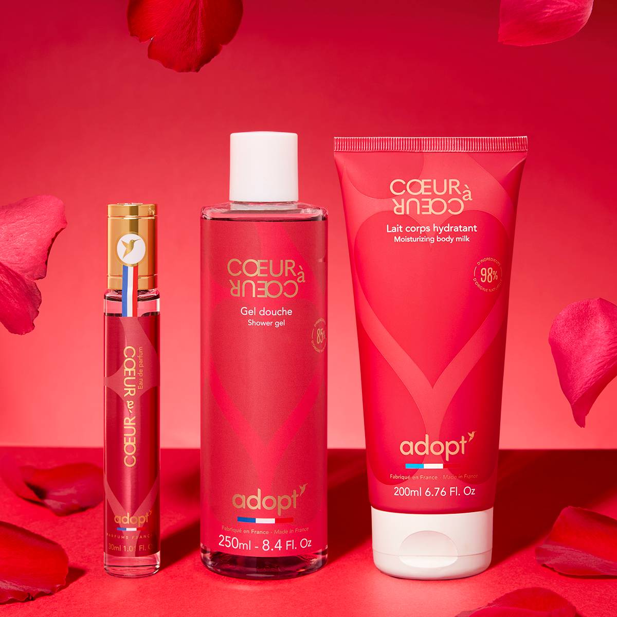 Coeur à coeurCoffret eau de parfum 30 ml   gel douche 250 ml   lait corps 200 ml
