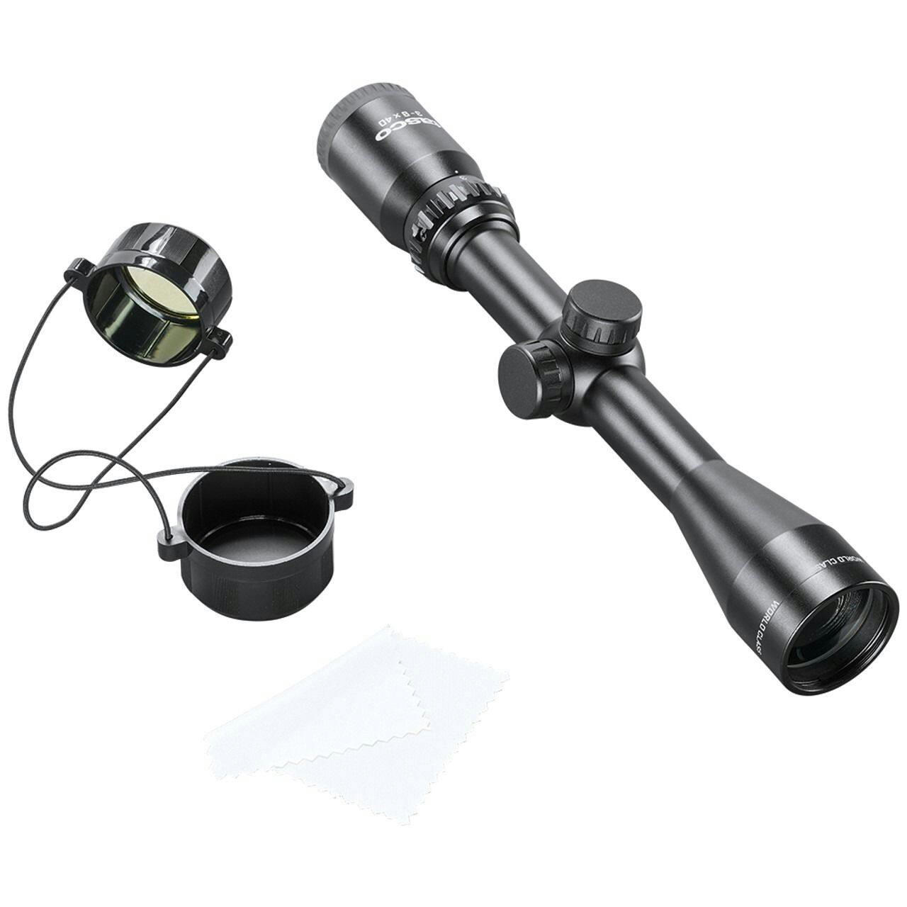 Tasco World Class Black Riflescope 30/30 with Rings & Hang Box, 3-9x40