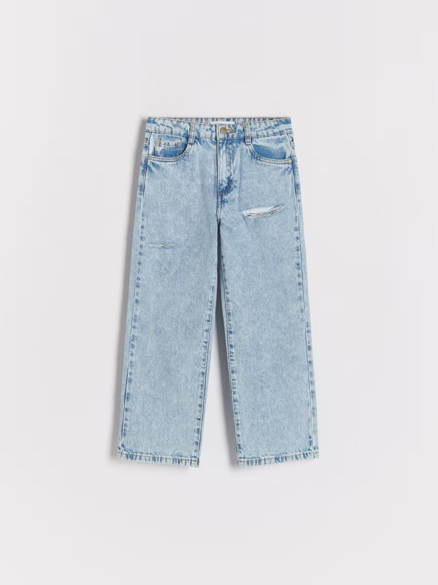 Distressed Straight Jeans