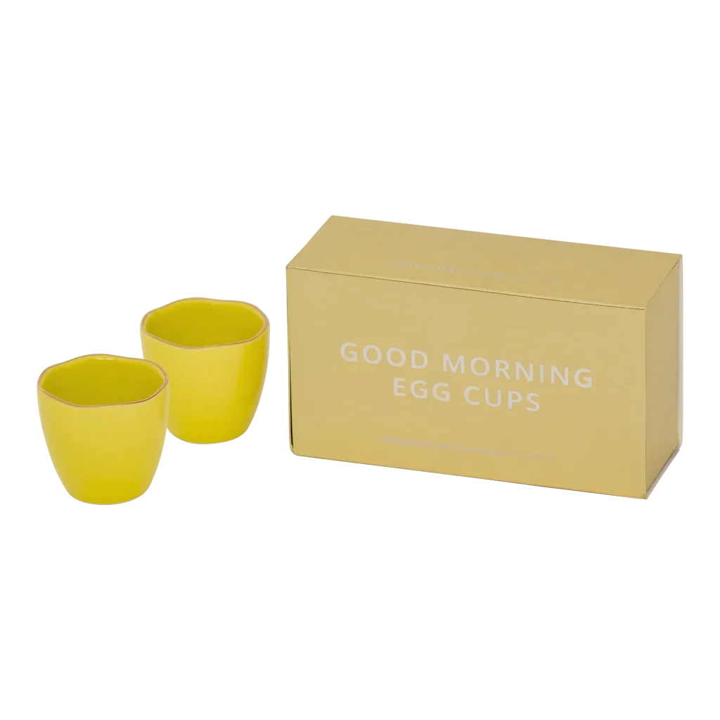 Urban Nature Culture Good Morning eierdop - Limelight - set van 2 - in cadeauverpakking - 5x5cm