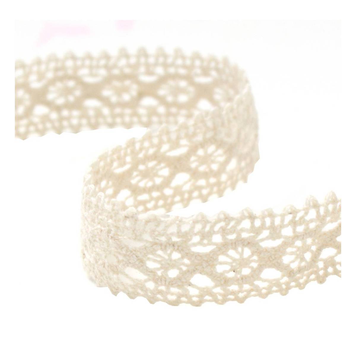 Natural Cotton Lace Ribbon 15mm x 5m