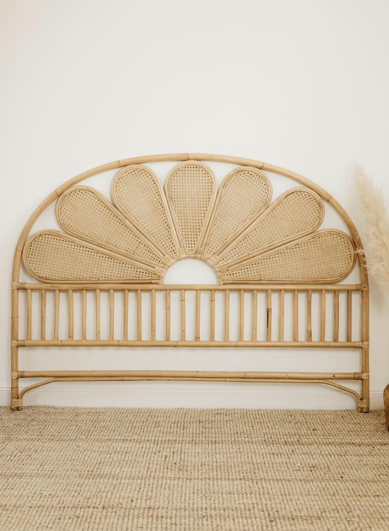 BORNÉO - Tête de lit rotin et cannage