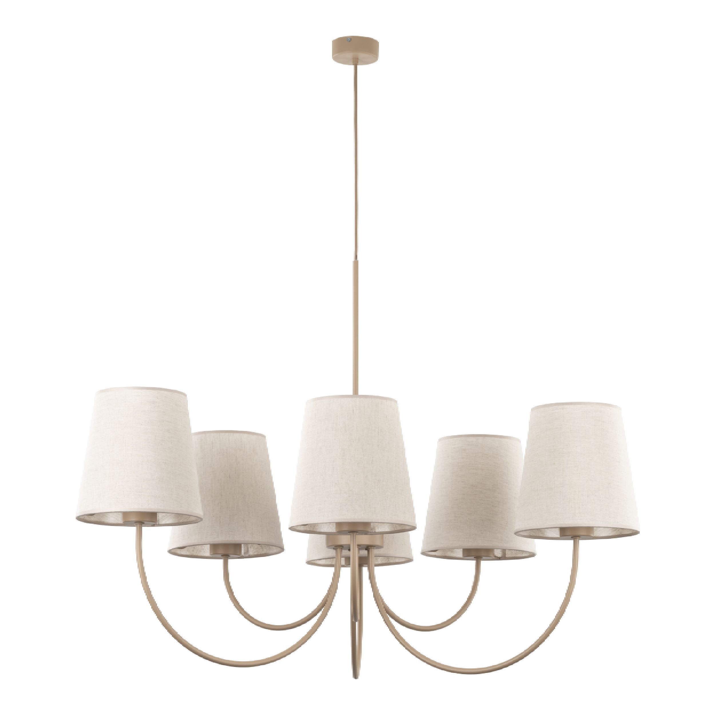Żyrandol Tk Lighting Candi Sabia Piaskowy Beżowy Klasyczny Stożkowe Abażury