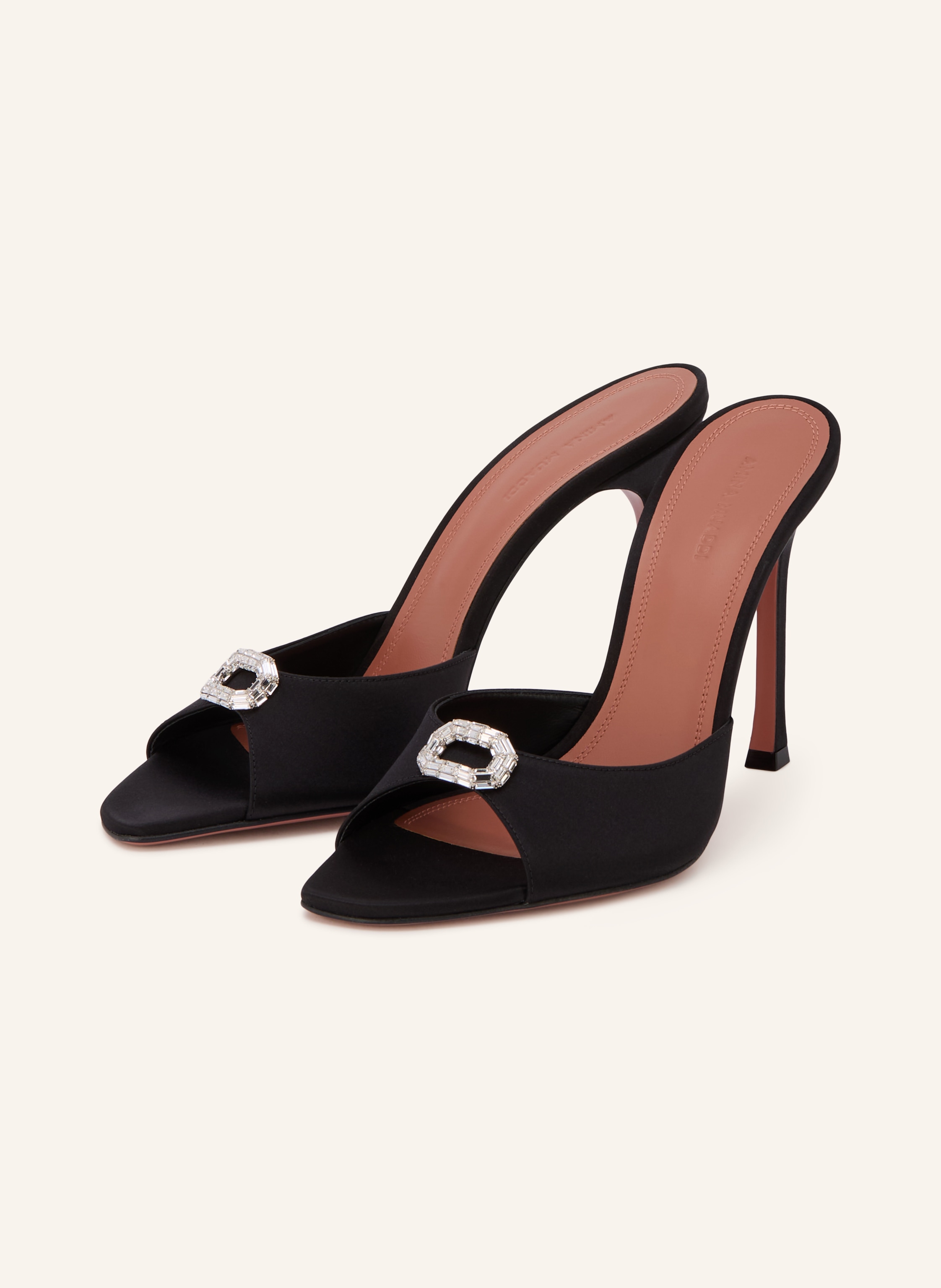 AMINA MUADDI Mules CAMELIA mit Schmucksteinen