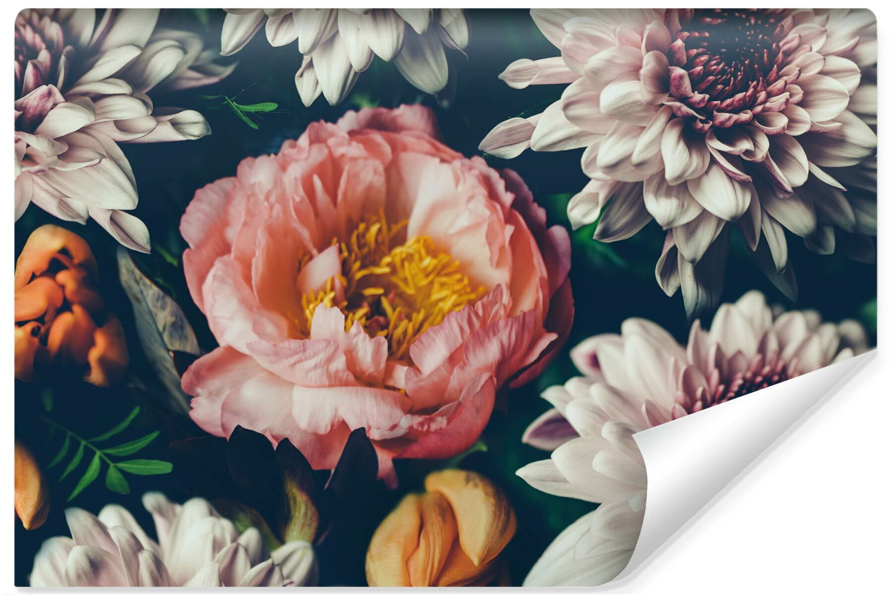 Fototapeta do Biura KWIATY Vintage Wzór 3D 90x60cm