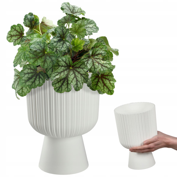 Kadax Doniczka Osłonka Plastikowa Gazon 18cm Biała