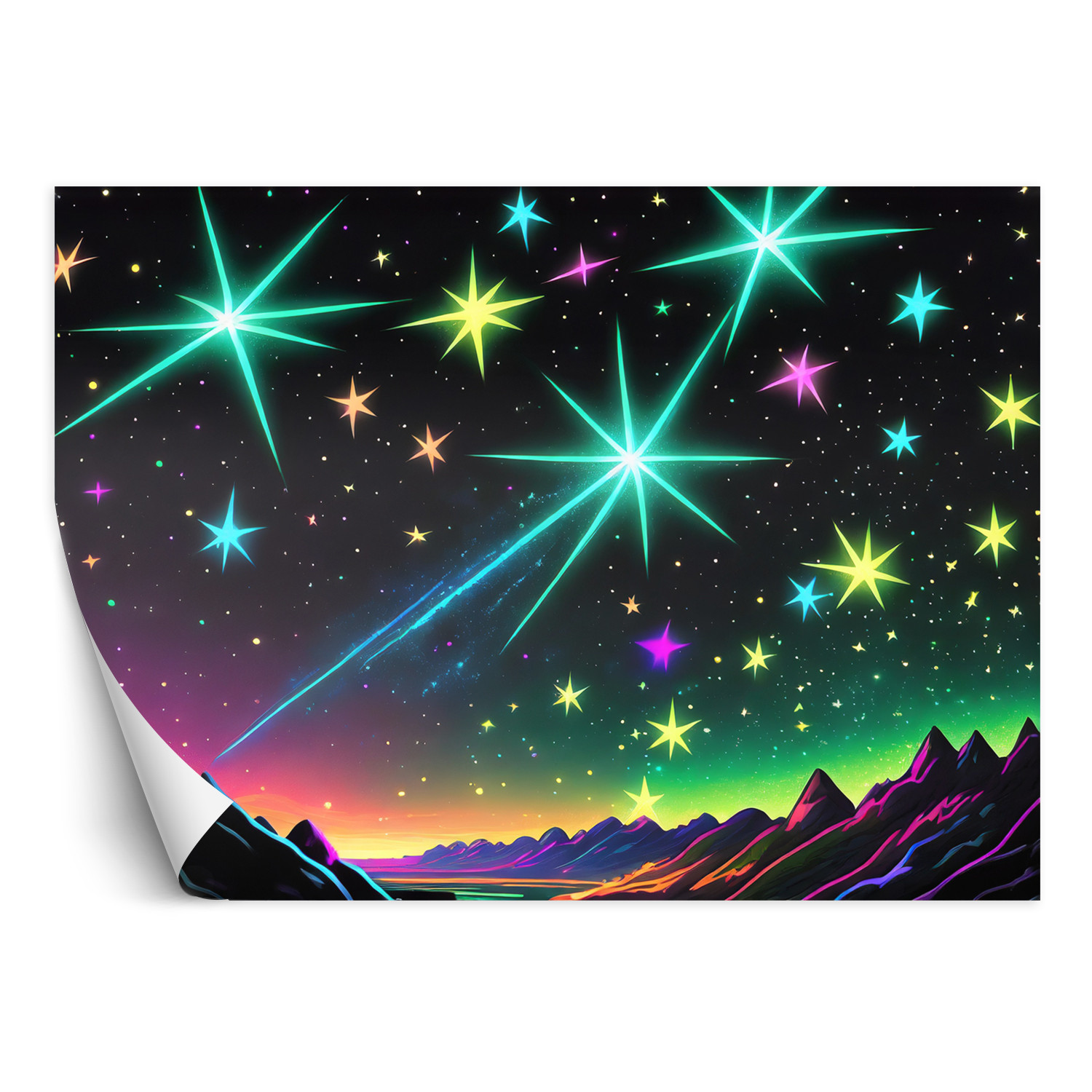 Feeby Fototapeta Aurora Borealis Landscape Neon