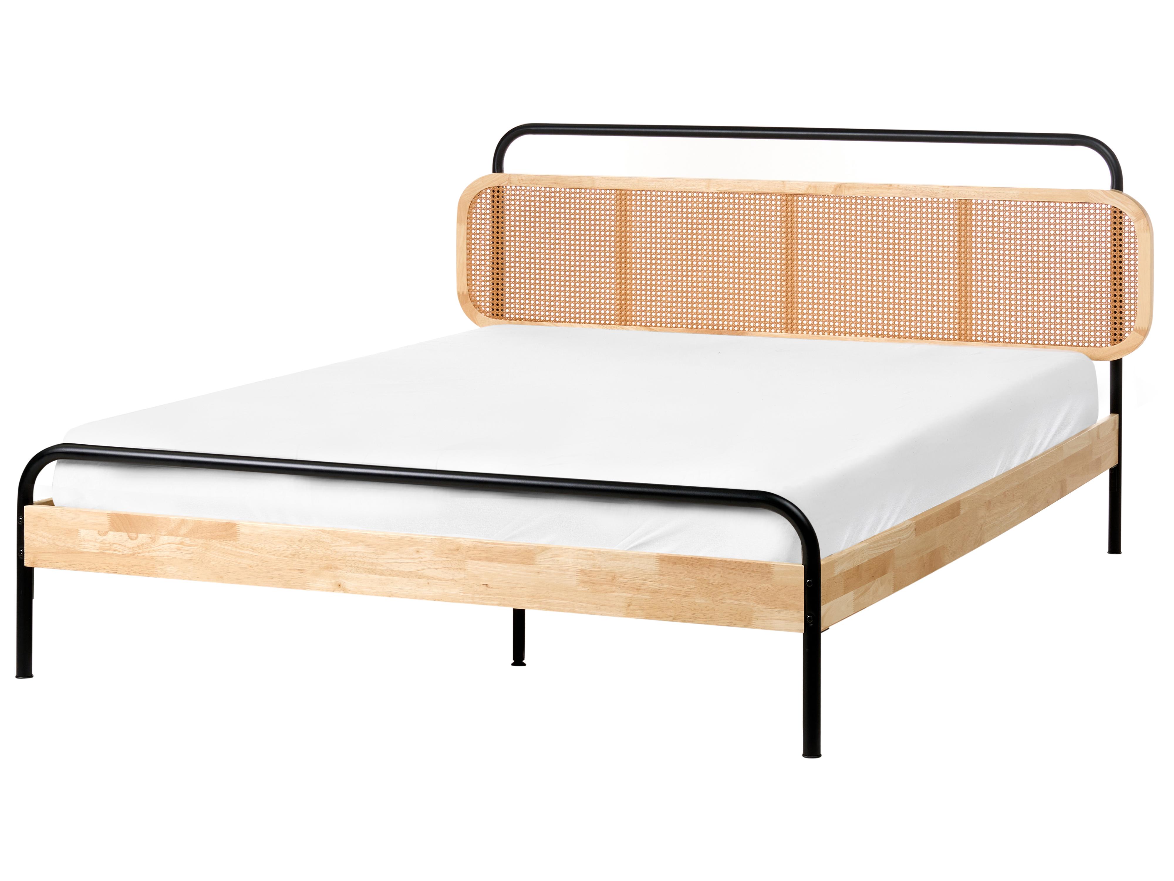 Bed Rattan BOUSSICOURT 140 x 200 cm (EU Double) Light Brown